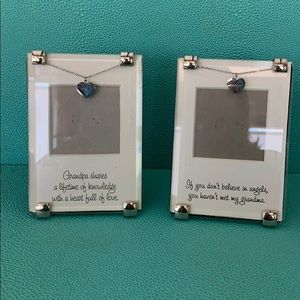 Grandma & Grandpa photo frames with charms